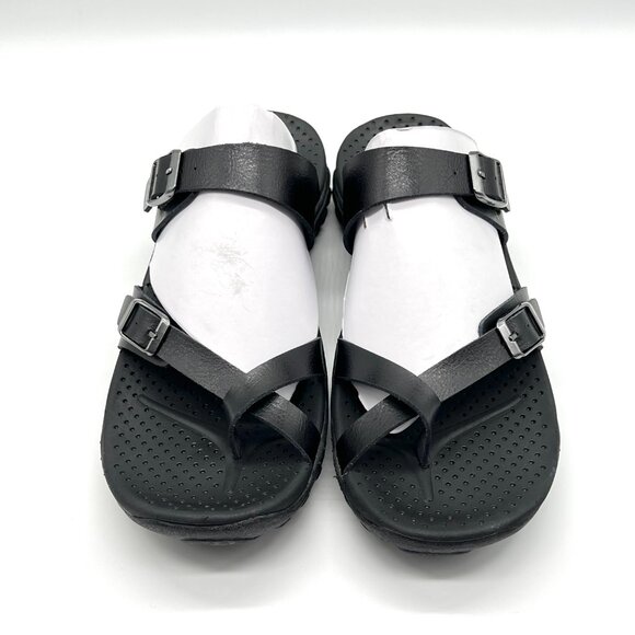 Skechers Womens‎ Size 7M Reggae Caribbean Black Slip On Sandals Shoes - Picture 2 of 12